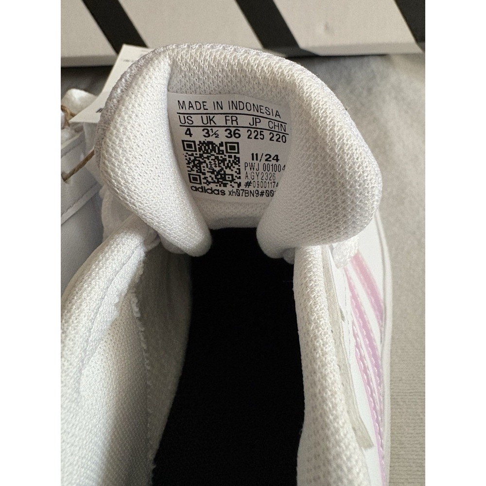 NEW ADIDAS Grand Court 2.0 Shoes Kids Size 4 White & Iridescent GY2326 Adidas - Picture 8 of 10